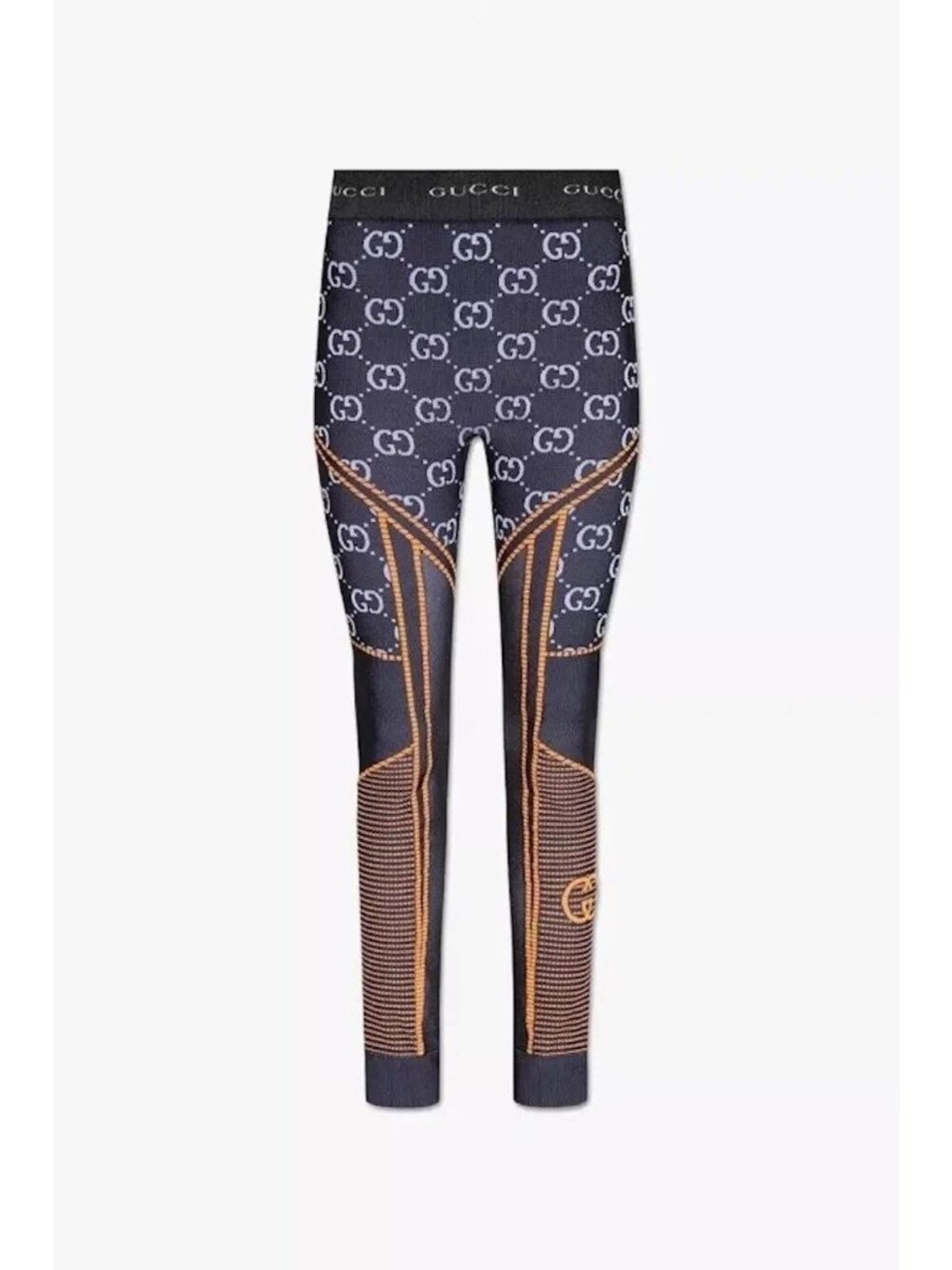 NEW Gucci GG Jacquard Jersey Leggings  Black/Orange Women’s Size M Authentic